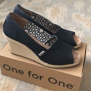 TOMS Peep Toe Wedges